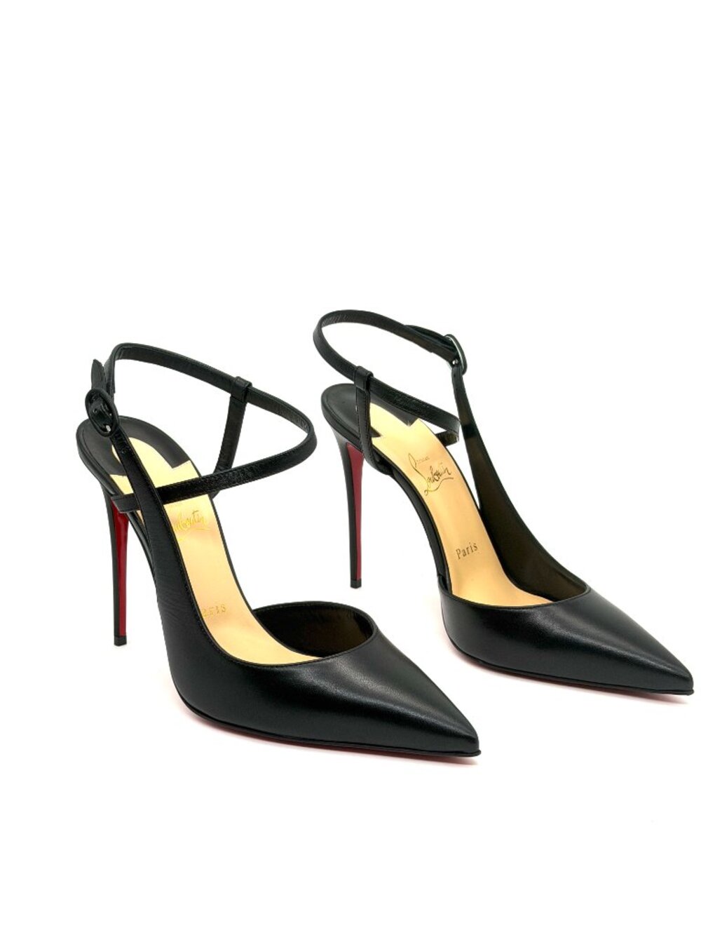 Christian Louboutin JENLOVE 100 Leather Ankle Strap Heels Pump Shoes Sandal - Picture 9 of 16